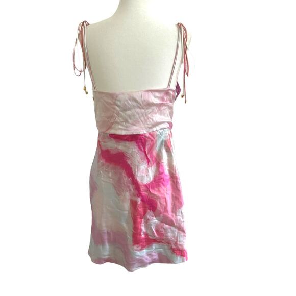 Refrofete Revolve Arielle Dress Marble Silk Mini Pink 14-16 - Picture 5 of 7